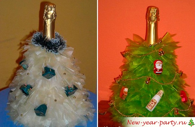 Бутылки на новый год 2014 своими руками
