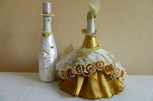 Бутылки своими руками оформить
