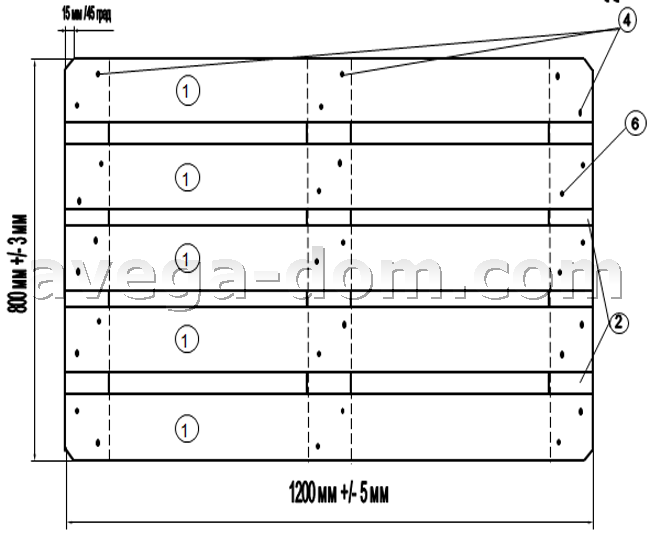 Чертеж паллета 1200х800
